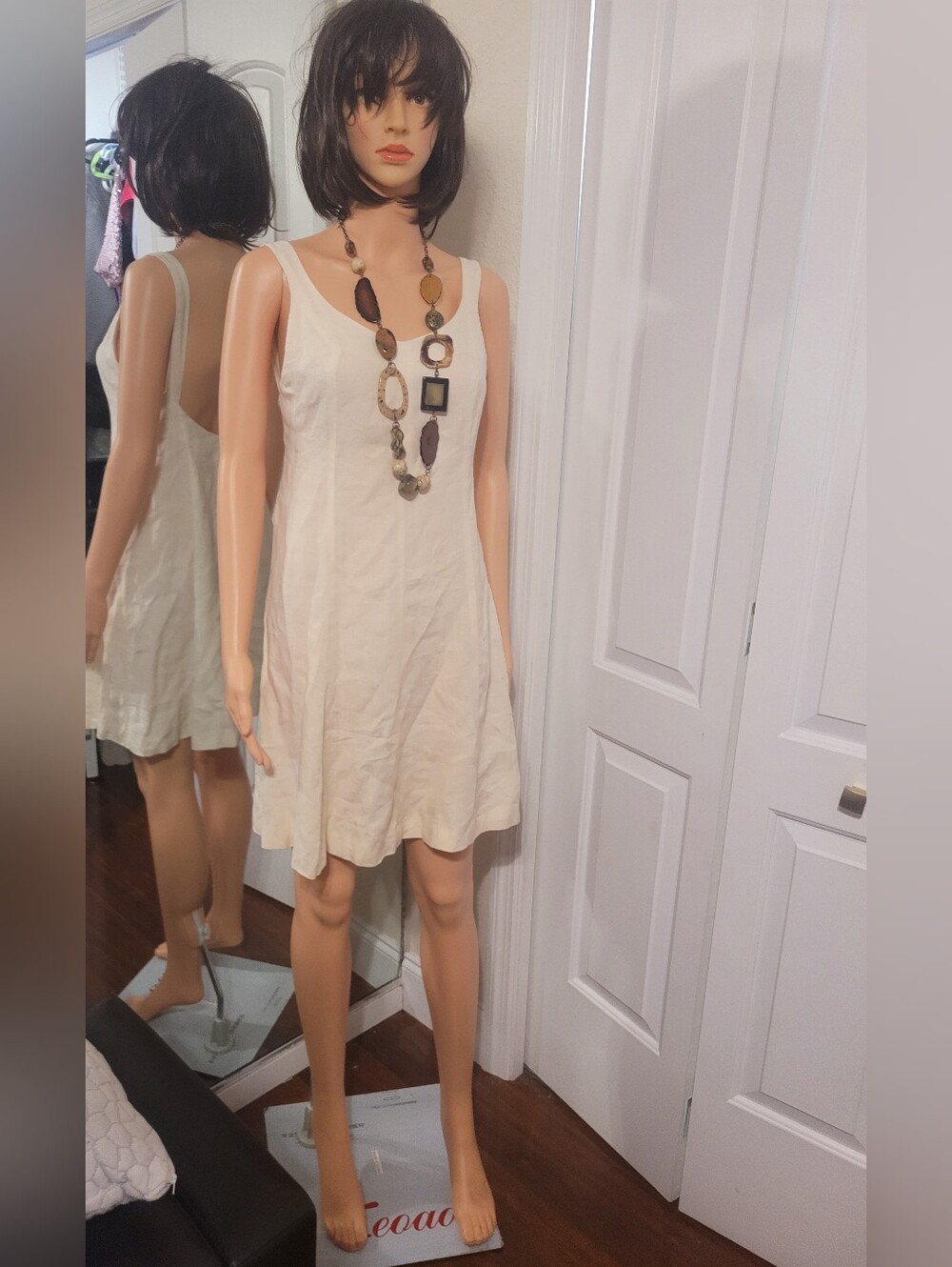 Giorgio Armani Cream Sleeveless Mini Dress